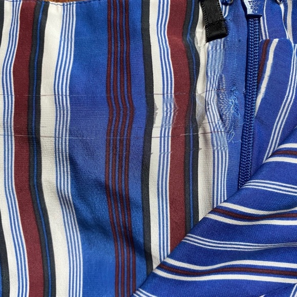 RAG & BONE REVOLVE BLUE SILK STRIPED JUMPSUIT - Picture 9 of 11